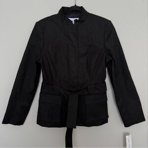 NWT Calvin Klein Black Belted Jacket Womens Size 8